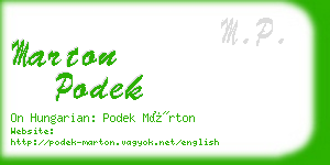 marton podek business card